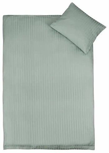 Billede af Junior sengetøj i 100% bomuldssatin - 100x140 cm - Støvet grønt ensfarvet sengesæt - Borg Living sengelinned