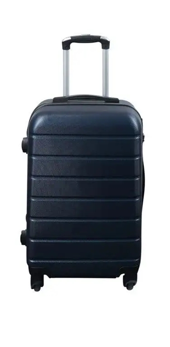 Kabinekuffert - Hardcase letvægt kuffert - Med 4 hjul - Mørkeblå strib
