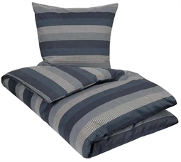 Dobbelt dynebetræk 200x220 cm - Big stripes blue  - 100% Bomuldssatin By Night sengetøj 