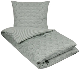 Sengetøj 150x210 cm - Fan green - Bomuldssatin sengetøj - Vendbart sengetøj - By Night sengesæt 