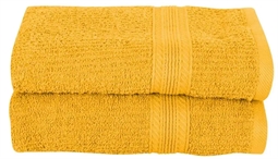 Håndklæder - Pakke á 2 stk. 50x100 cm - Karrygule - 100% Bomuld