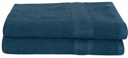 Badehåndklæder - Pakke á 2 stk. 70x140 cm - Blå - 100% Bomuld