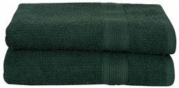Badehåndklæder - Pakke á 2 stk. 70x140 cm - Mørkegrøn - 100% Bomuld