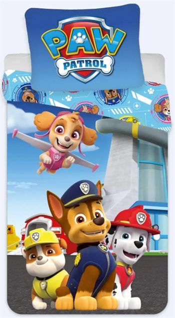 Paw Patrol sengetøj - Junior 100x140 cm - 2 i 1 design - 100% bomulds sengesæt