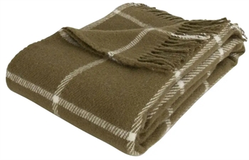 Uldplaid - 100% Ny norsk uld - Thor Olive - Grøn - 130x200 cm - Arctic