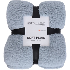 Plaid i teddy fleece - 130x170 cm - Blå - Blødt tæppe fra Nordstrand