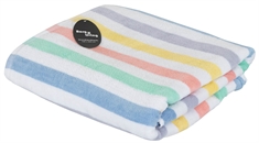 Strandhåndklæde - 100x200 cm - Flerfarvet striber - 100% Bomuld