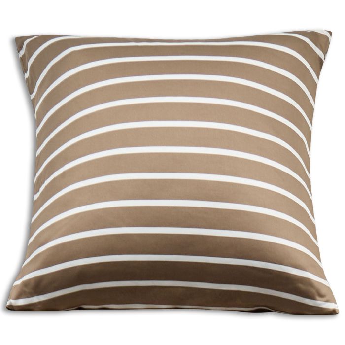 Bambus pudebetræk - 100% Naturligt bambus - 60x63 cm - Stribet beige - Satinvævet hovedpudebetræk