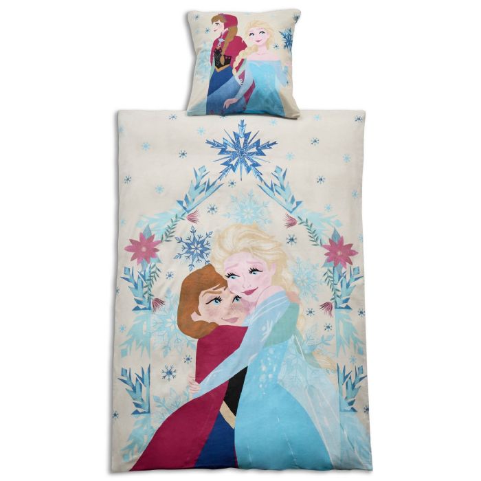 Frost sengetøj blødt og lækkert 100% bomuldsflonel - Frozen sengelinned - 140x200cm 2 i 1 design sengesæt