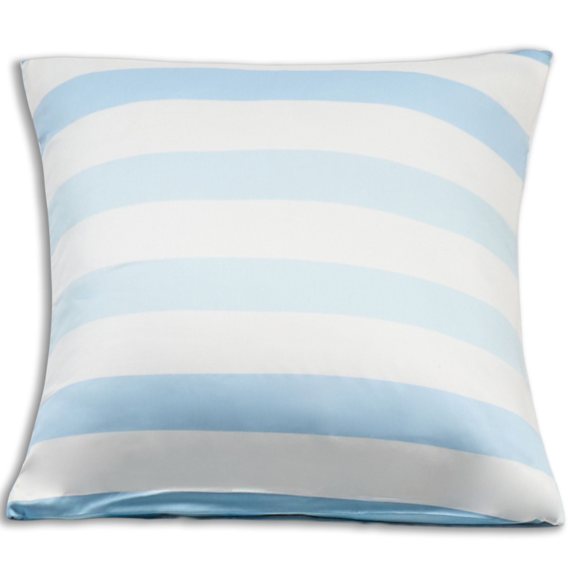 Bambus pudebetræk - 100% Naturligt bambus - 60x63 cm - Blå brede striber - Satinvævet hovedpudebetræk billede