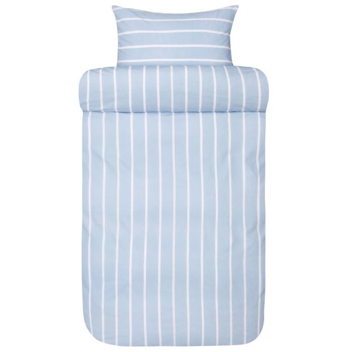 Stribet dobbelt sengetøj 200x220 cm - 100% ekstra fin bomuld - Sander denim blue - Sengelinned fra Høie of Scandinavia