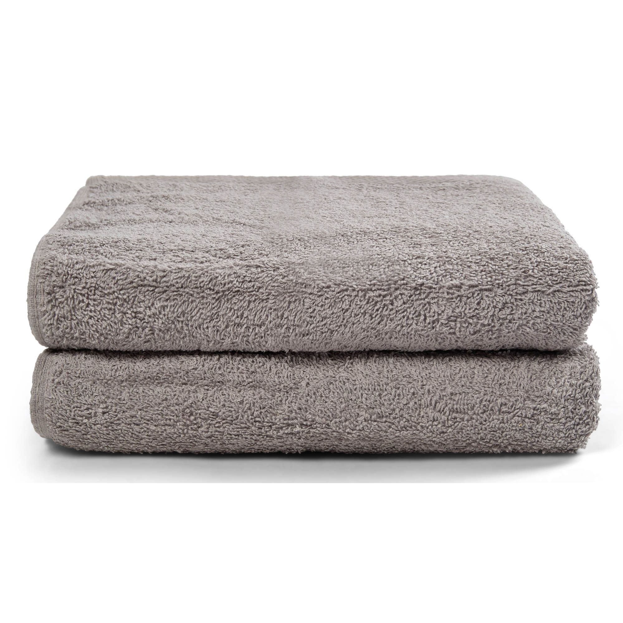 Håndklæder - 2 stk. 50x100 cm - Lysegrå - 100% Bomuld - Håndklædepakke fra Nordisk tekstil billede