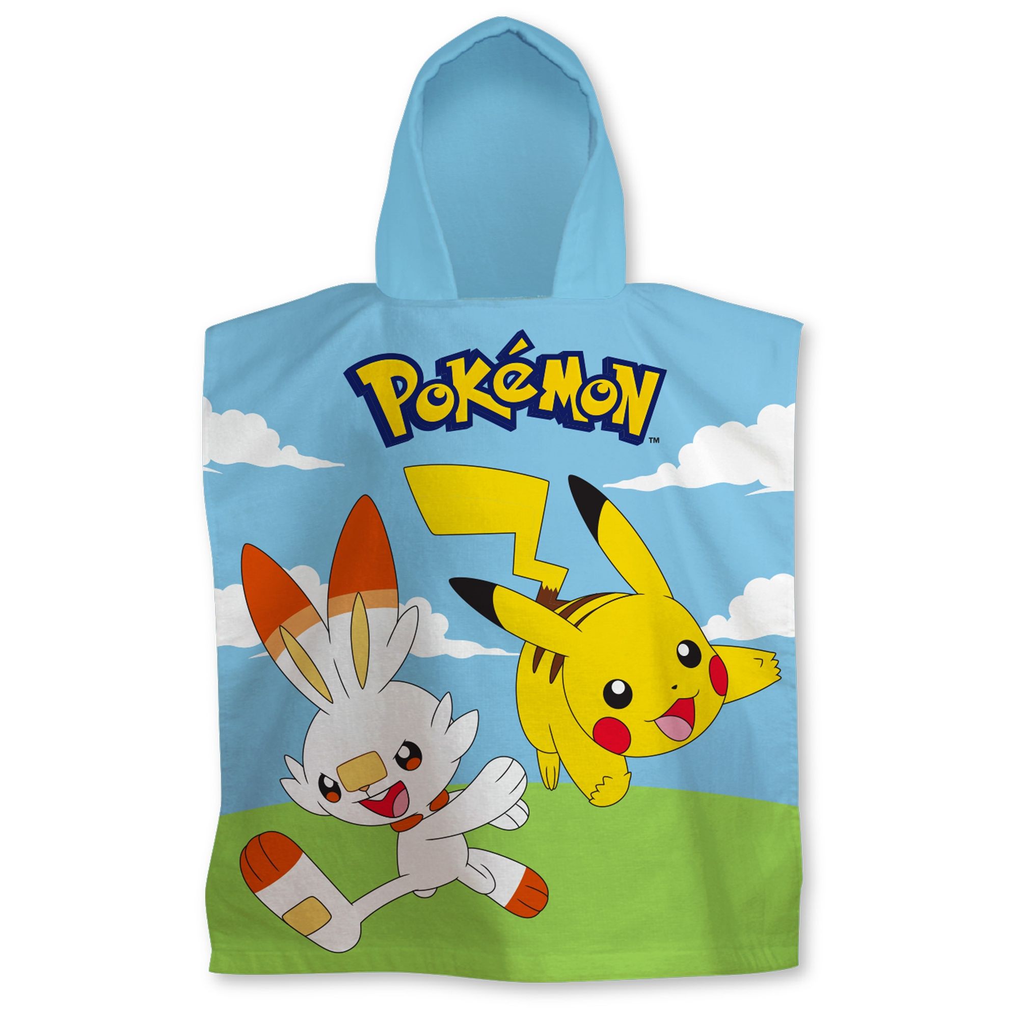 Badeponcho - Pokémon børneponcho - 50x115 cm - Let og hurtig tørrende poncho til børn billede