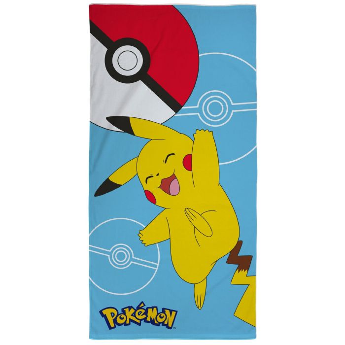 Pikachu håndklæde - 70x140 cm - 100% bomuld - Blødt badehåndklæde med Pikachu fra Pokémon