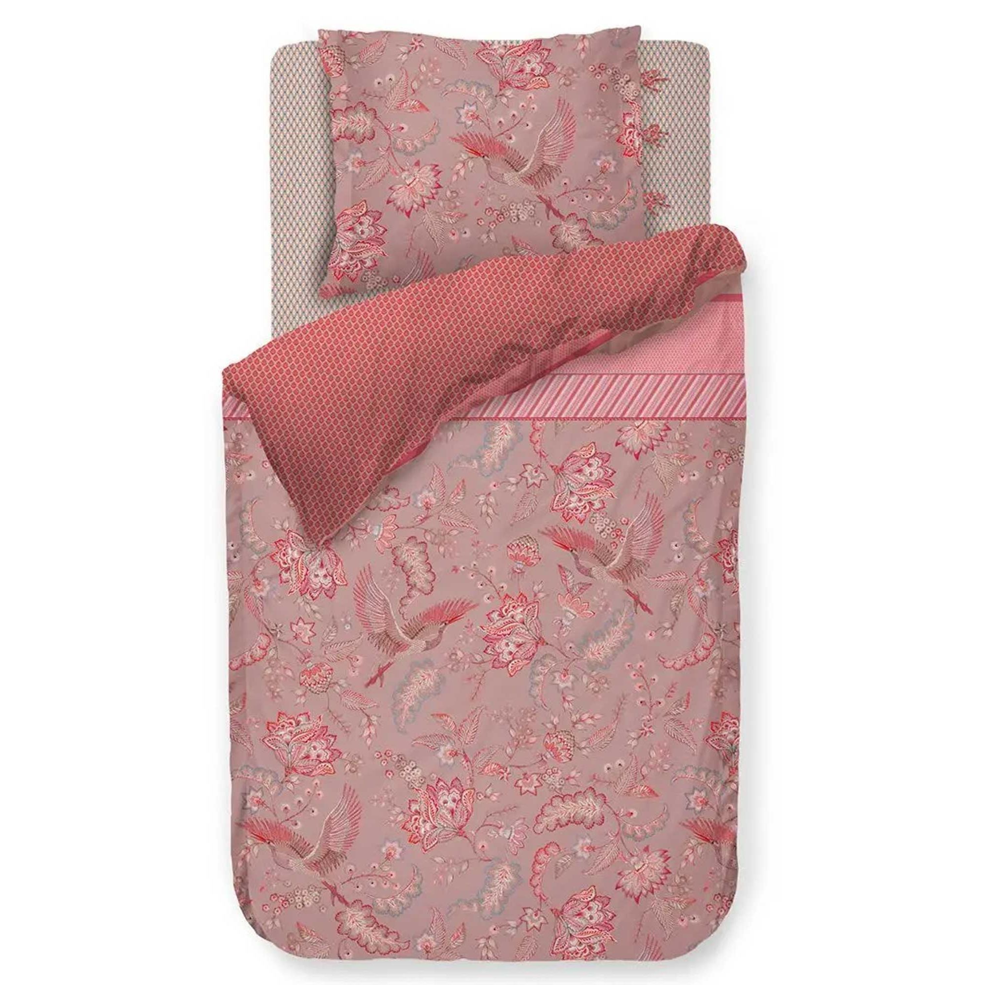 Blomstret sengetøj - Royal Birds Khaki - Sengelinned med dobbeltsidet design - 100% bomuld - Pip Studio