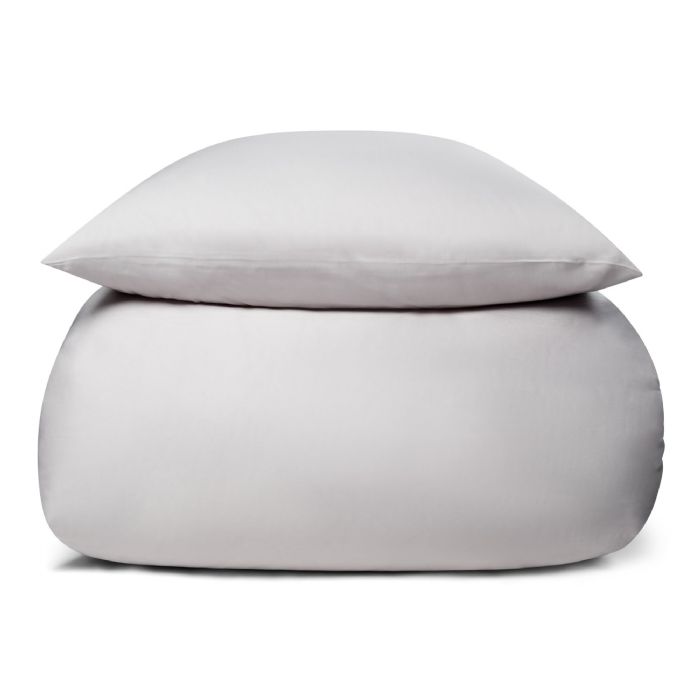 Bambus dobbelt sengetøj - 100% Naturligt bambus - 200x220 cm - Lysegråt satinvævet dobbelt sengesæt