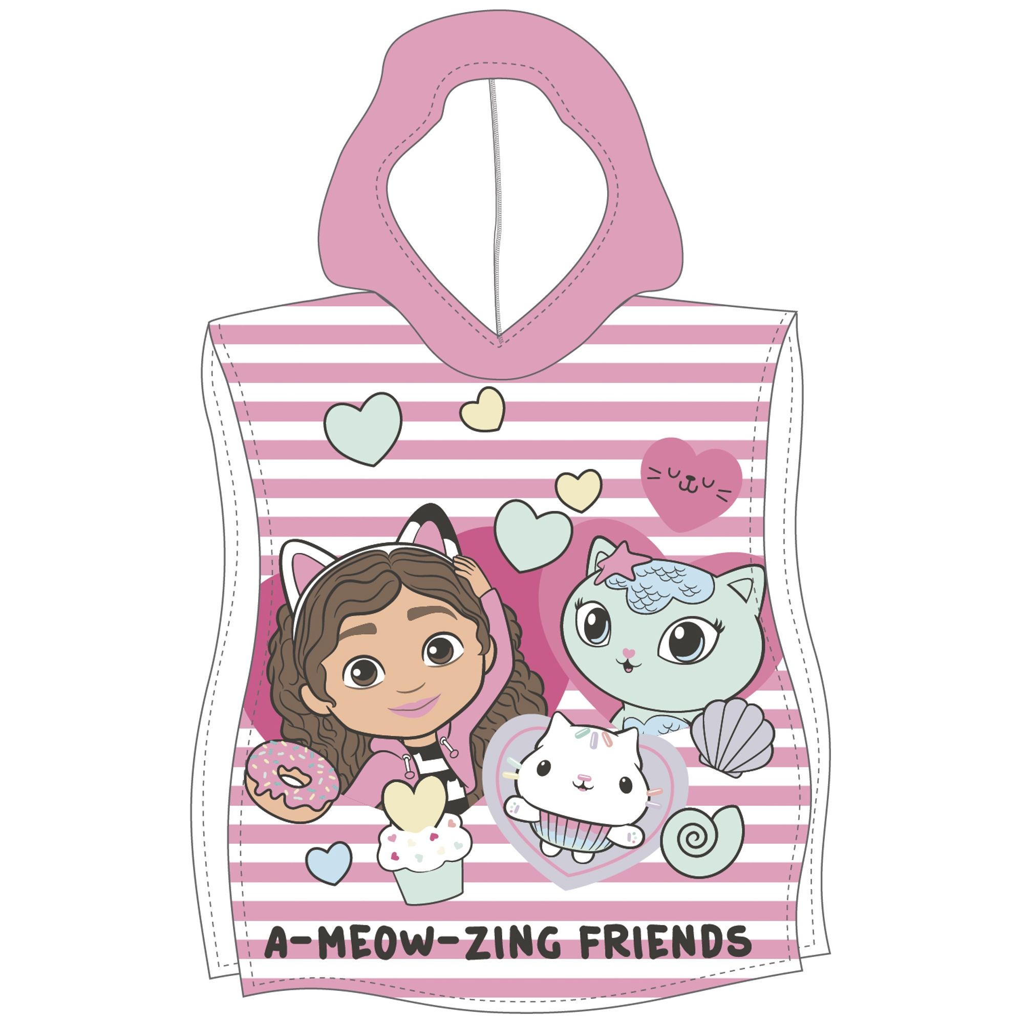 Badeponcho - Blød og lækker - Gabby's Dollhouse - Let og hurtig tørrelsen børneponcho til børn billede