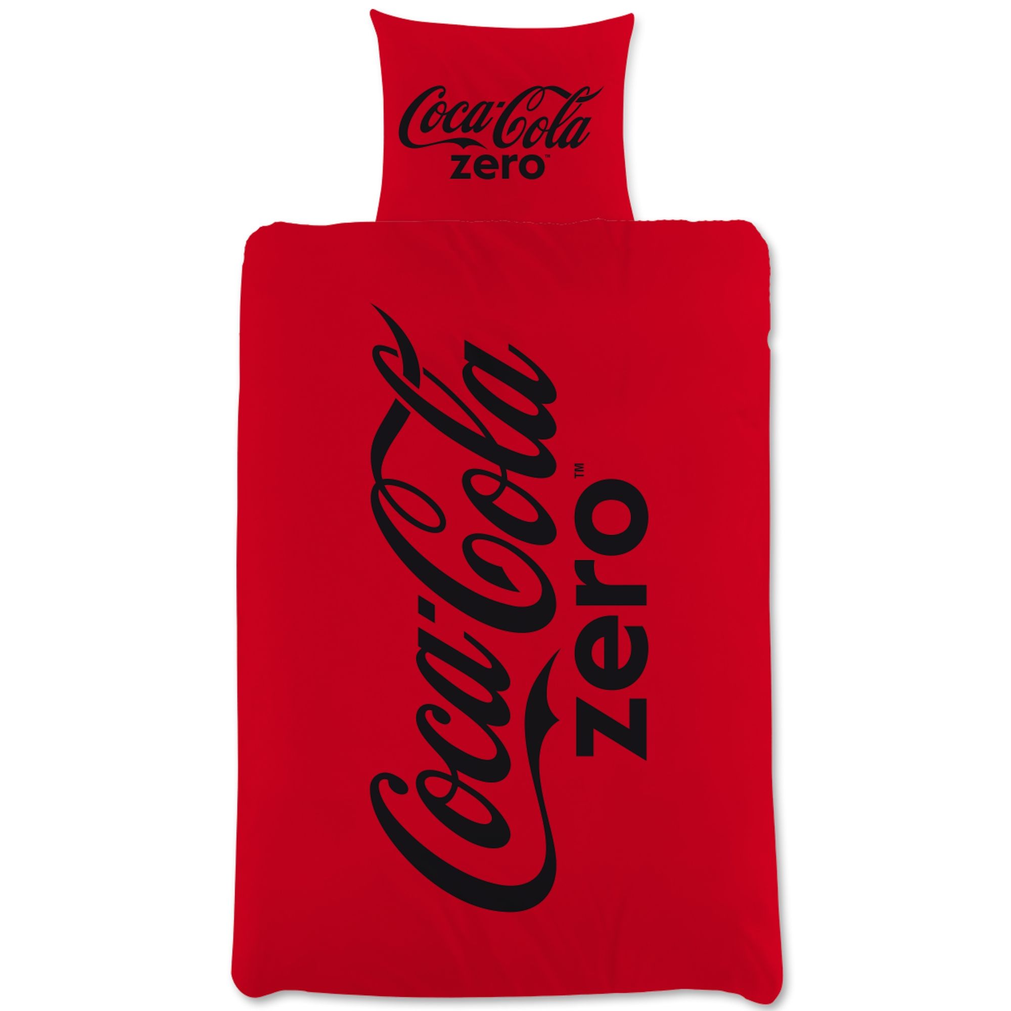 Coca Cola Zero sengetøj - Vendbart sengesæt med logo - 140x200 cm - 100% blødt bomulds sengelinned billede