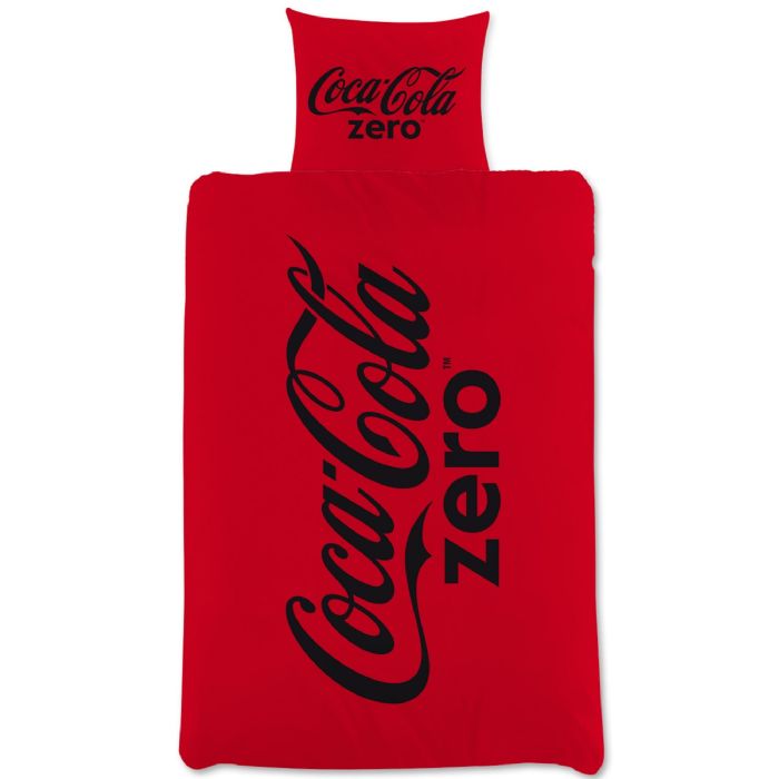 Coca Cola Zero sengetøj - Vendbart sengesæt med logo - 140x200 cm - 100% blødt bomulds sengelinned