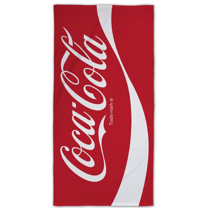 Coca Cola håndklæde - 70x140 cm - 100% bomuld - Blødt badehåndklæde med Coca Cola logo