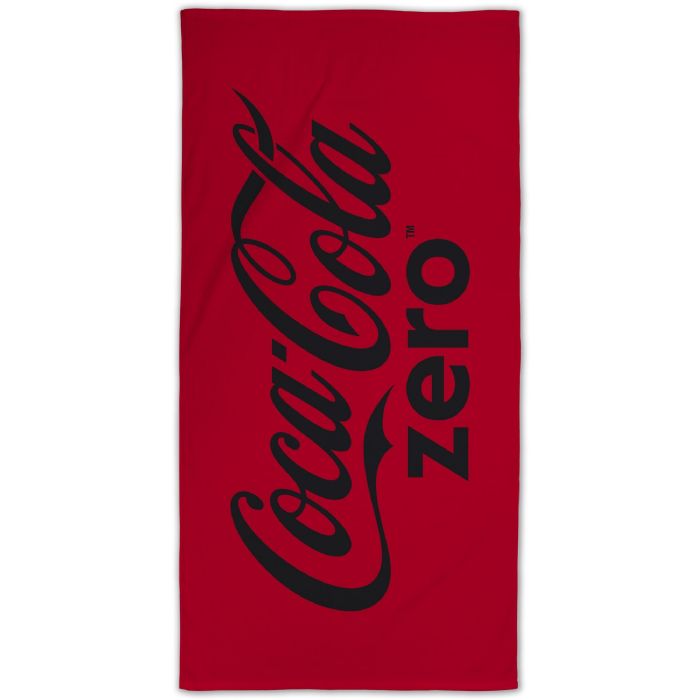Coca Cola Zero håndklæde - 70x140 cm - 100% bomuld - Blødt badehåndklæde med Coca Cola Zero logo