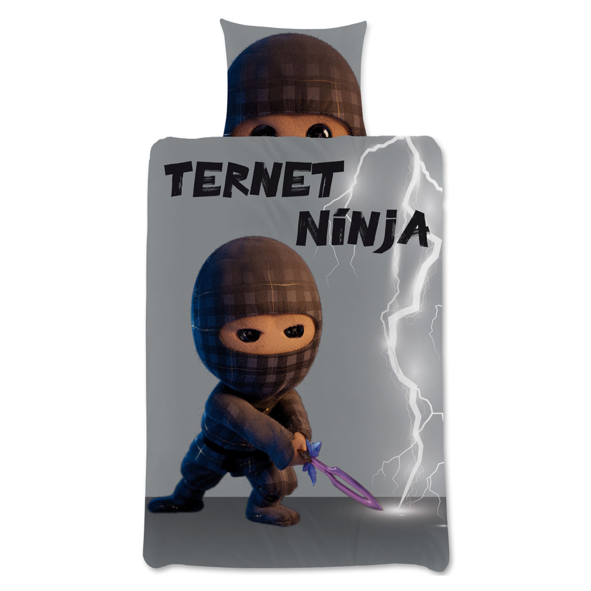 Ternet Ninja sengetøj - Blød og lækker bomuldskvalitet - 140x200 cm - Vendbart dynebetræk billede