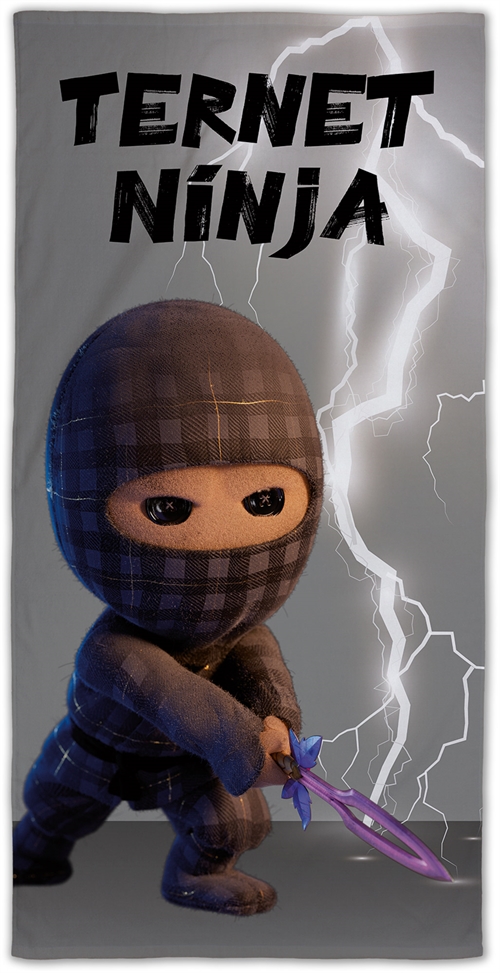 Ternet Ninja badehåndklæde - 100% blødt bomulds badehåndklæde - 70x140 cm