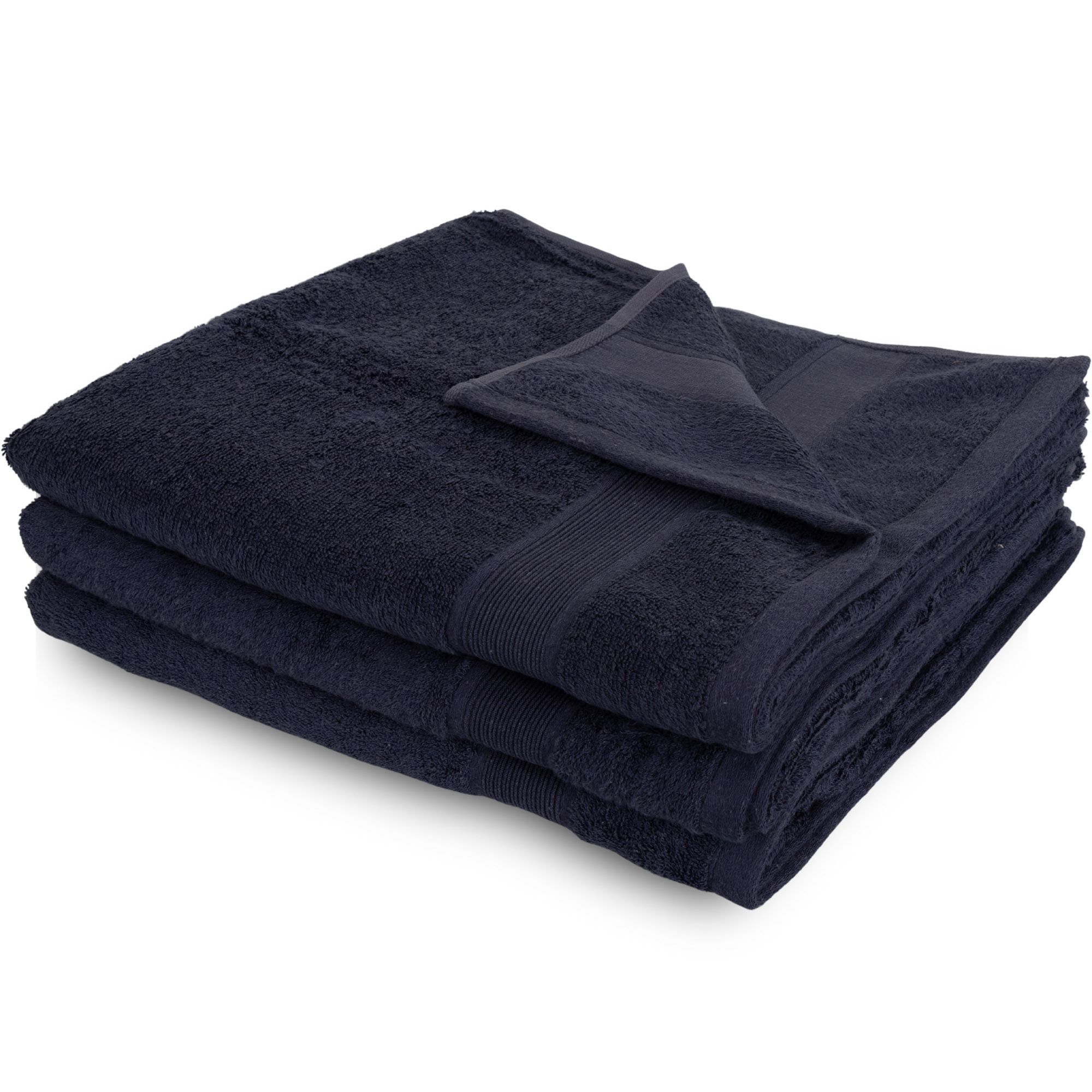 Bambus badehåndklæde - 70x140 cm - Mørkeblå - Bløde luksus håndklæder fra Excellent - By Borg billede
