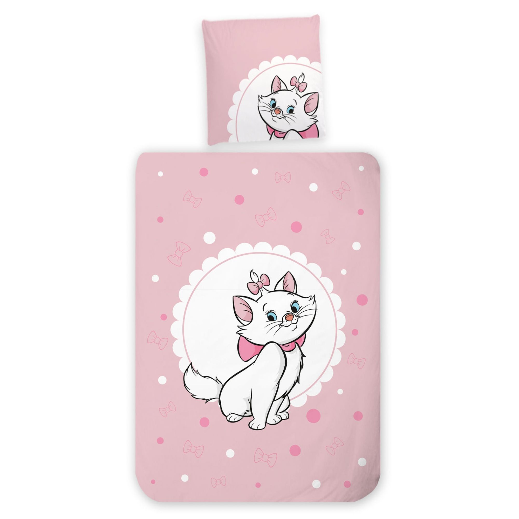 Aristocats sengetøj 100x140 cm - Junior sengesæt med Marie - Vendbart motiv - 100% bomulds sengelinned billede