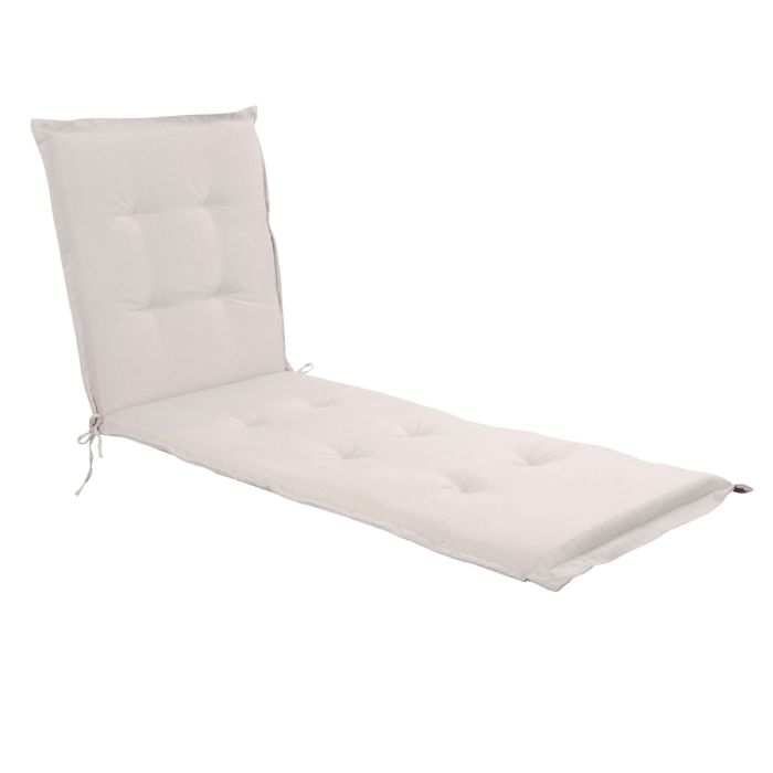 Luksus PLUS hynde til solvogn - Tyk skumkerne 7 cm - Beige hynde til liggestol - Ekstra høj komfort & UV-resistent betræk - Nordstrand Home hynde til solseng 