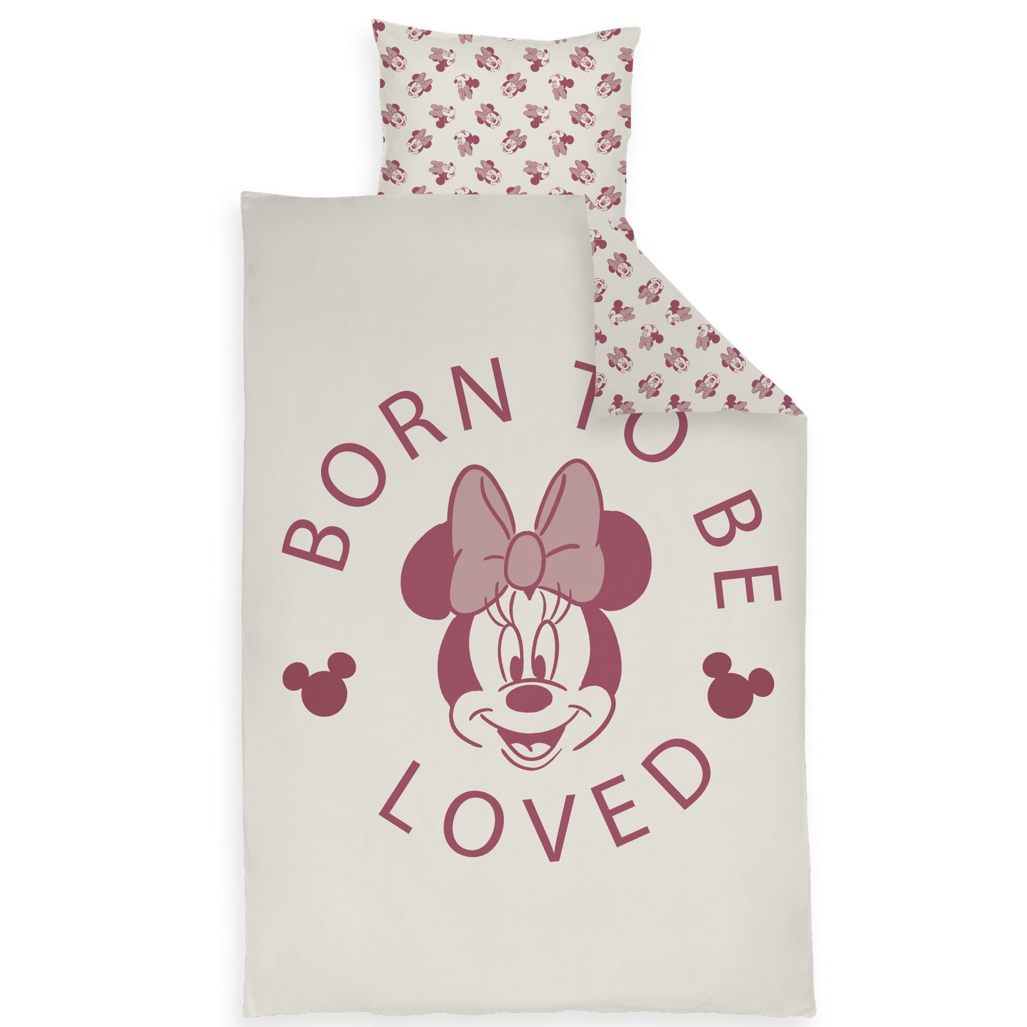 Minnie sengetøj 100x140 cm - Junior sengesæt med Minnie Mouse - Vendbart motiv - 100% bomulds sengelinned billede