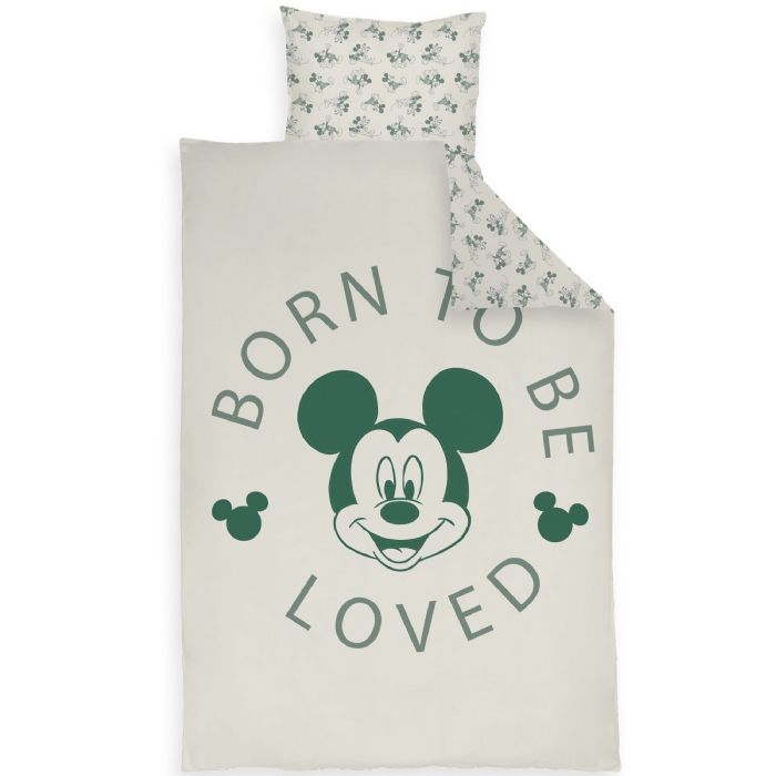 Mickey sengetøj 100x140 cm - Junior sengesæt med Mickey Mouse - Vendbart motiv - 100% bomulds sengelinned