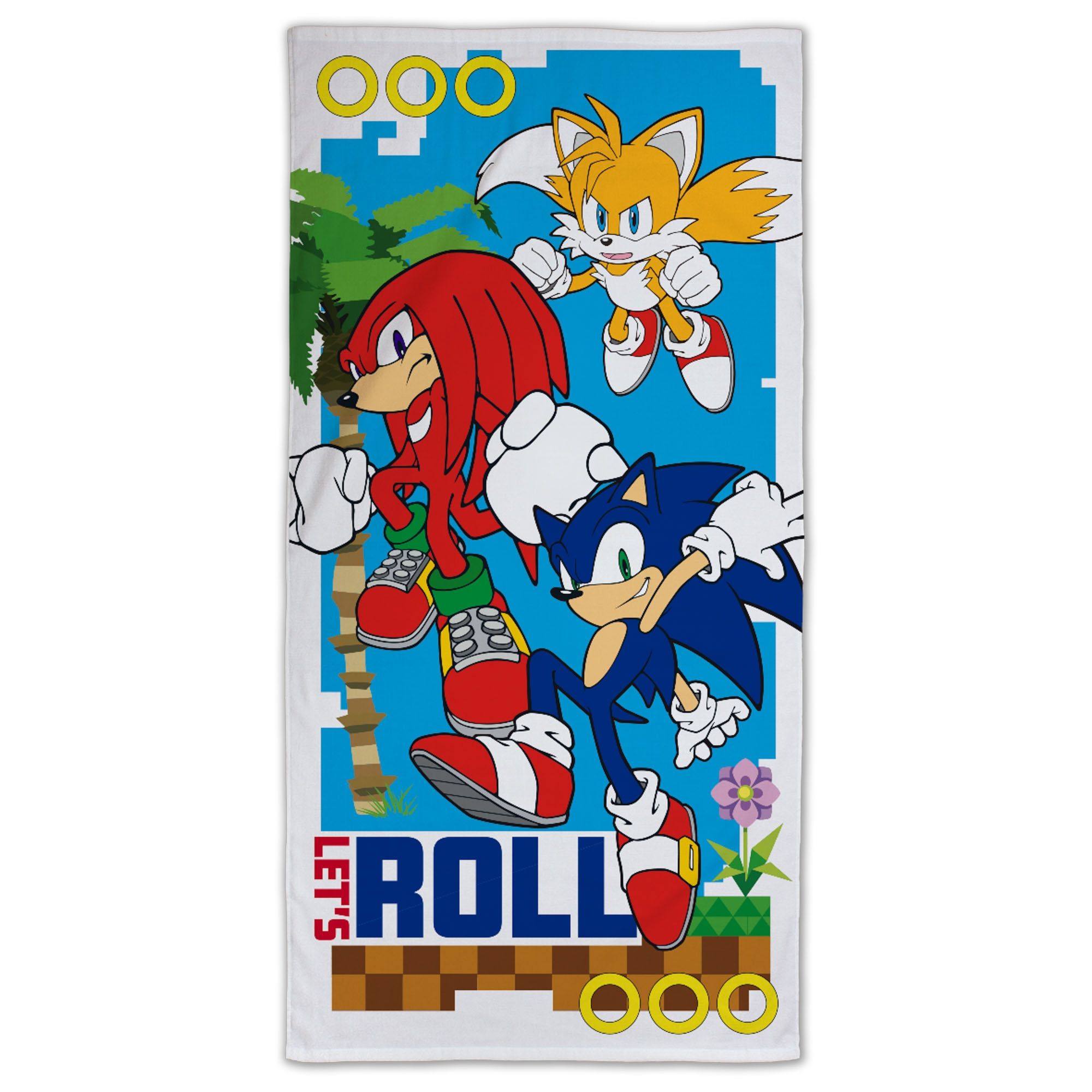 Sonic håndklæde - 70x140 cm - 100% bomuld - Blødt badehåndklæde med Sonic The Hedgehog billede