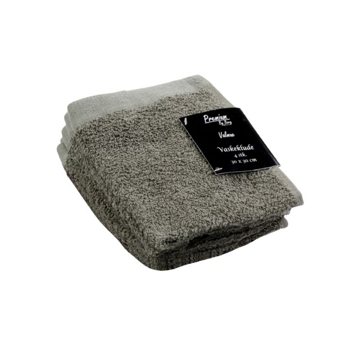 Vaskeklude 4-pak - 100% Blødt bomuld med høj absorberingsevne - 30x30 cm - Lysegrønne vaskeklude fra danske By Borg