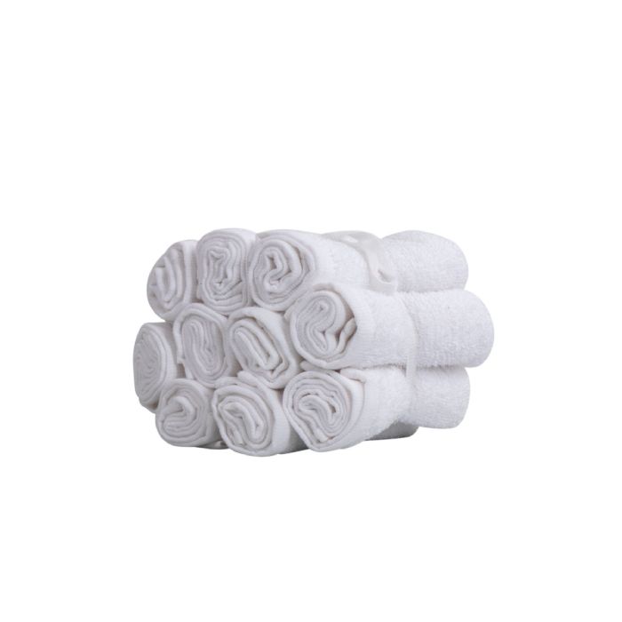 Vaskeklude 10-pak - 100% blød bomuld med høj absorberingsevne - 30x30 cm - Hvide vaskeklude fra IN Style