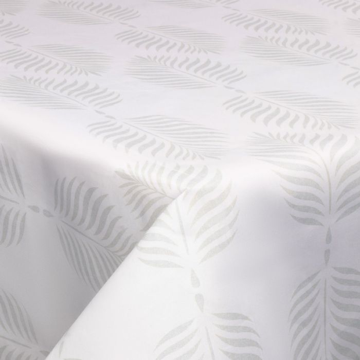 Tekstil voksdug - 140 cm bred - 30 meters rulle - Leaf Light Grey - Voksdug med akrylbelægning
