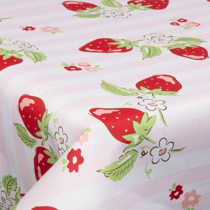 Tekstil voksdug med akrylbelægning - 30 meter på rulle - Strawberry Dream - 140 cm bred tekstildug