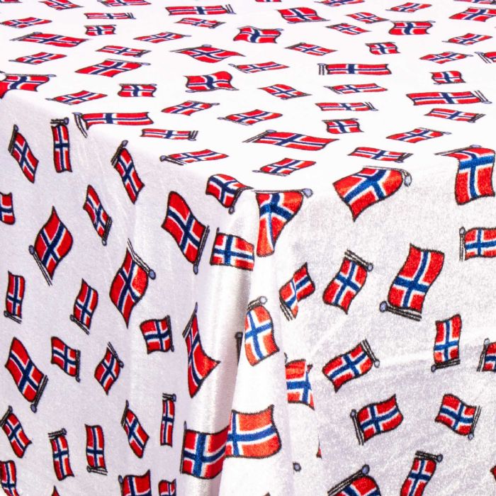 Flagdug - Velour dug med Norsk flag - Nervøs velourdug - Pakke med 3 meter
