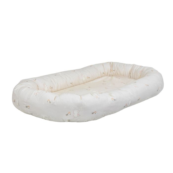 Babynest - Blød babynest 86 cm lang - Sød beige kanin kollektion til baby - Bomulds babyrede - Nordstrand Home babytilbehør