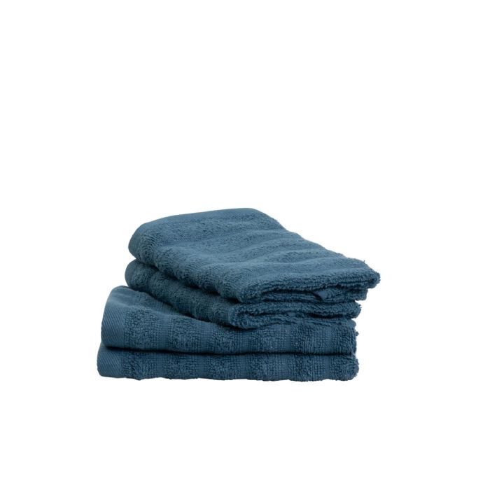 Gæstehåndklæder 2 stk. i 100% kæmmet bomuld - Bløde blå håndklæder 30x50 cm fra Borg Living