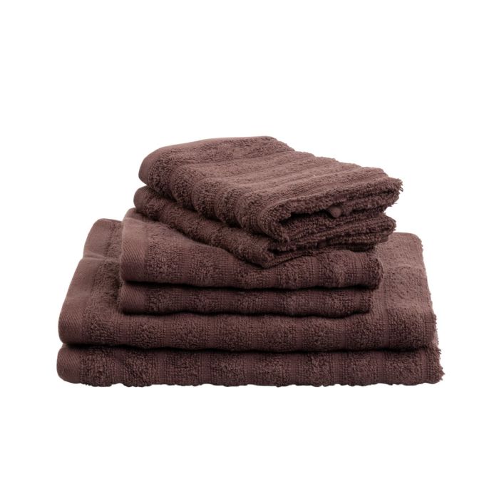 Håndklæder 2 stk. 100% kæmmet bomuld - Bløde brune håndklæder 50x100 cm fra Borg Living