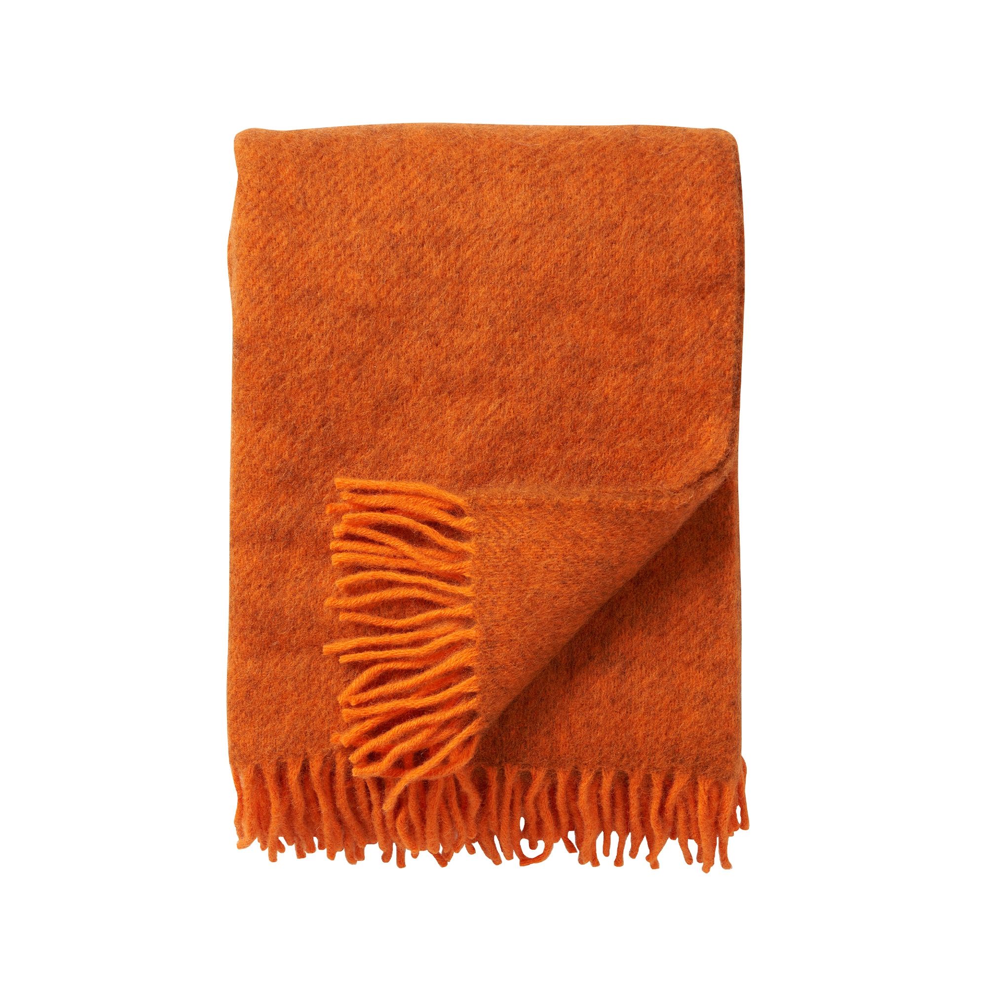 Uldplaid - 130x200 cm - Gotlanduld/lammeuld - Gotland Orange billede