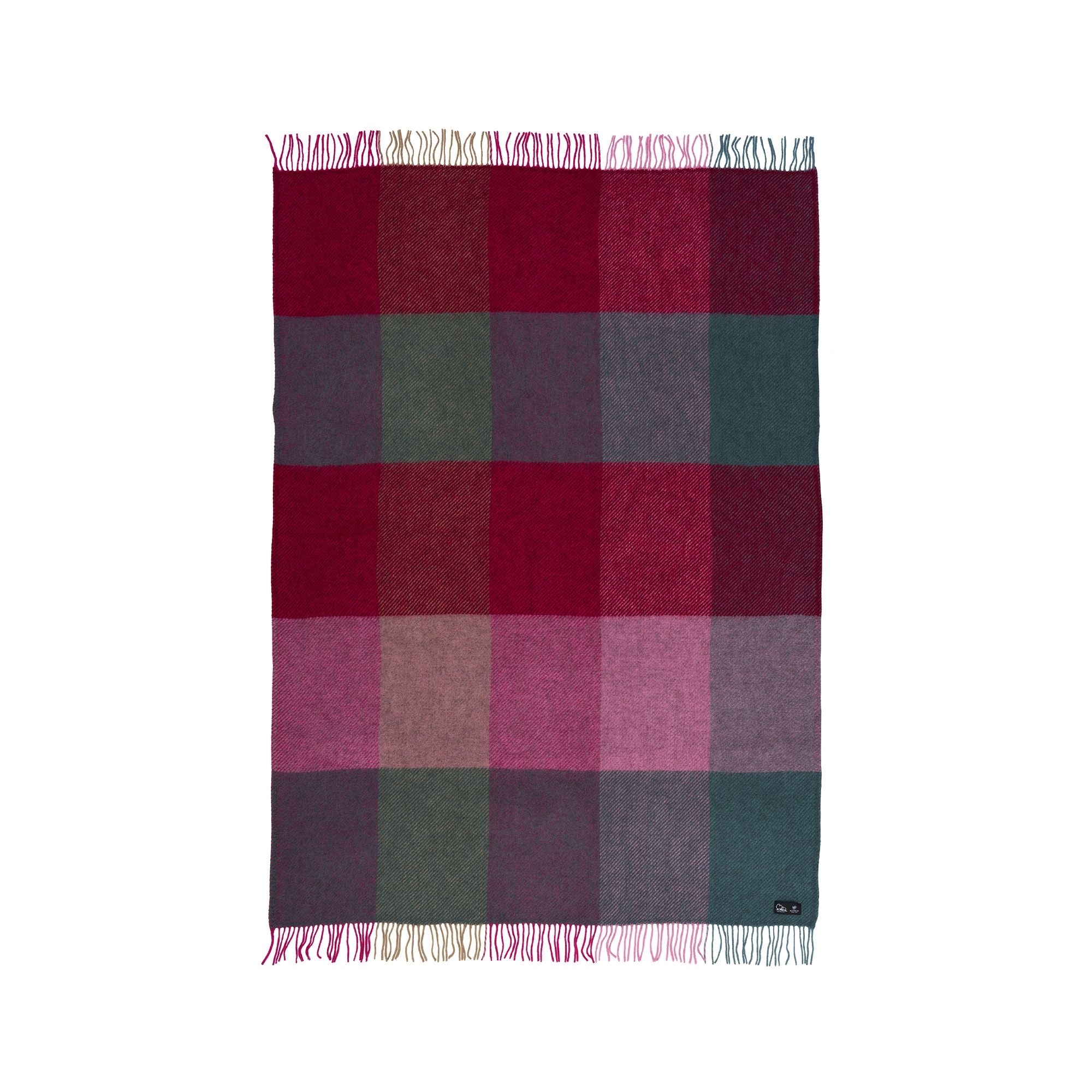 Uldplaid - 130x200 cm - Gotlanduld/lammeuld - Gotland Check Pink billede