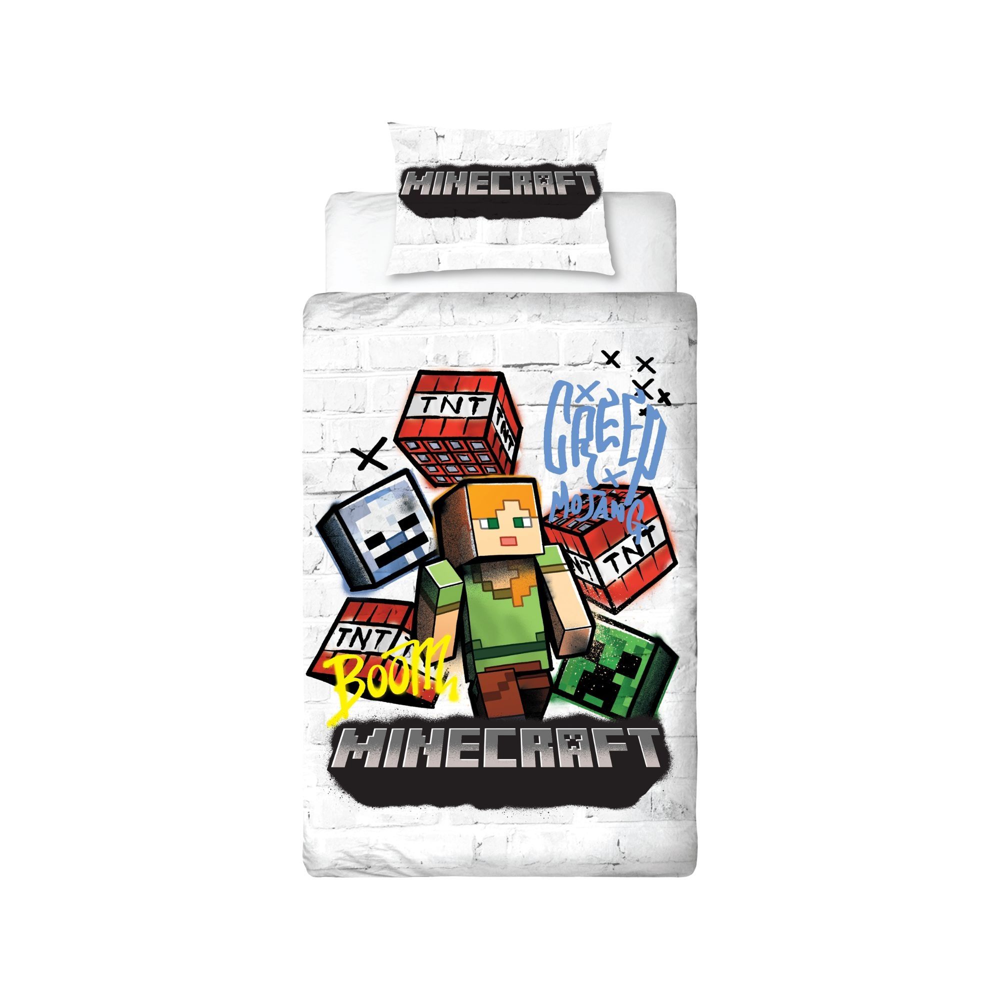 Minecraft sengetøj - 100% bomuld - Børnesengetøj 140x200 cm - Alex og TNT