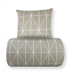 Sengetøj - 100% bomuld - Grønt med hvide harlekintern