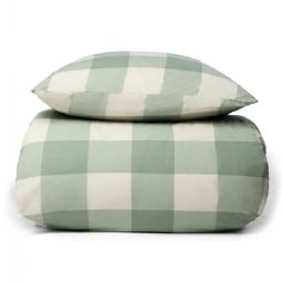 Sengetøj 100% bomuld - Grønt sengesæt med store tern - Nordstrand Home dynebetræk