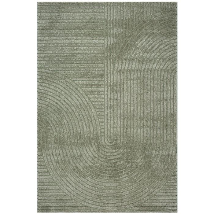 Gulvtæppe - 160x230 cm - Vævet - Grøn med mønster - Elio - Nordstrand Home