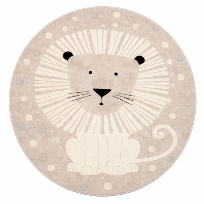 Rundt børnegulvtæppe - Ø 120 cm - Vævet - Beige - Elio - Nordstrand Home