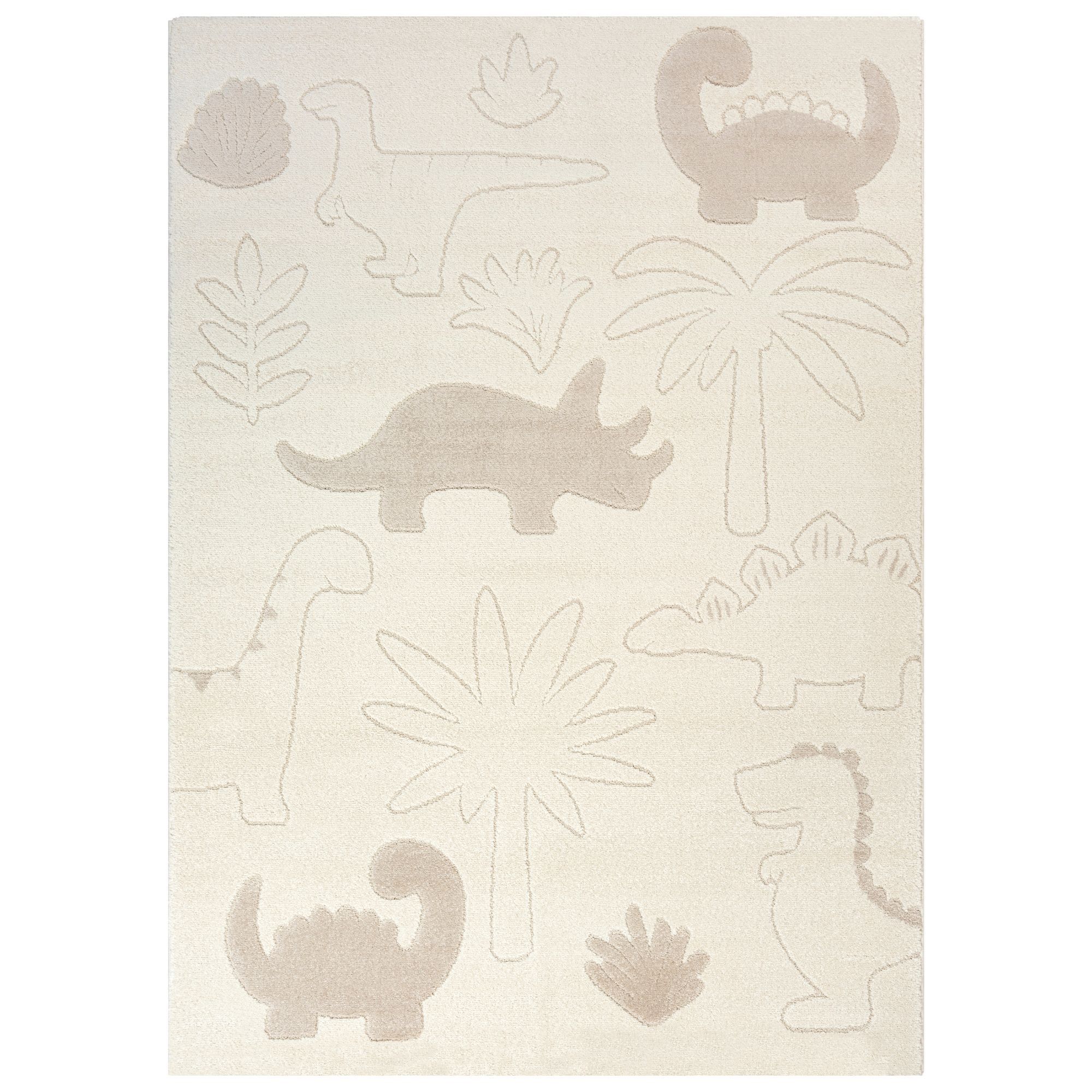 Børnegulvtæppe - 140x200 - Beige med dinosaur - Eclipse - Nordstrand Home billede