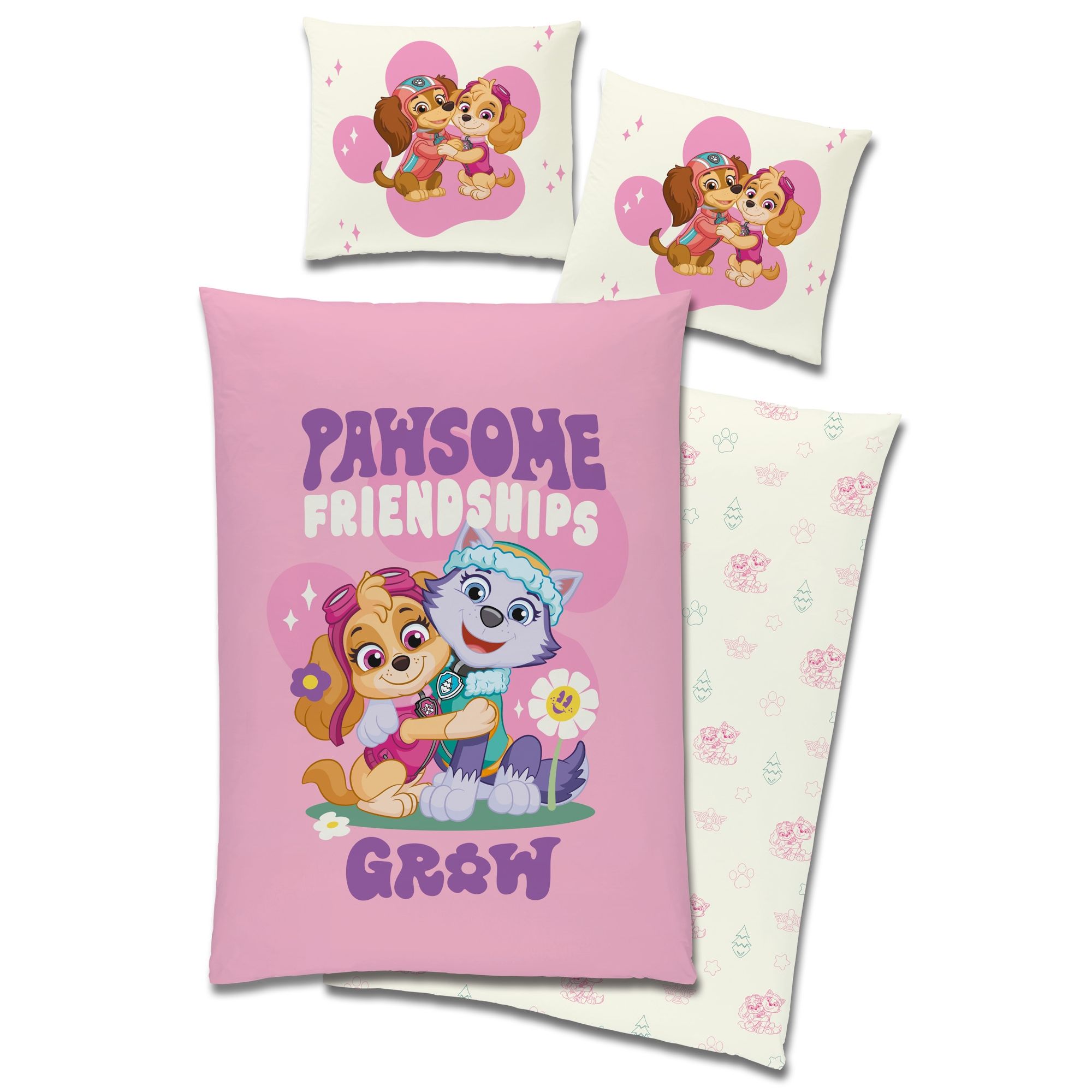 Paw Patrol sengetøj 140x200 cm - Vendbart design - Pawsome Friendships Grow - 100% bomuld billede